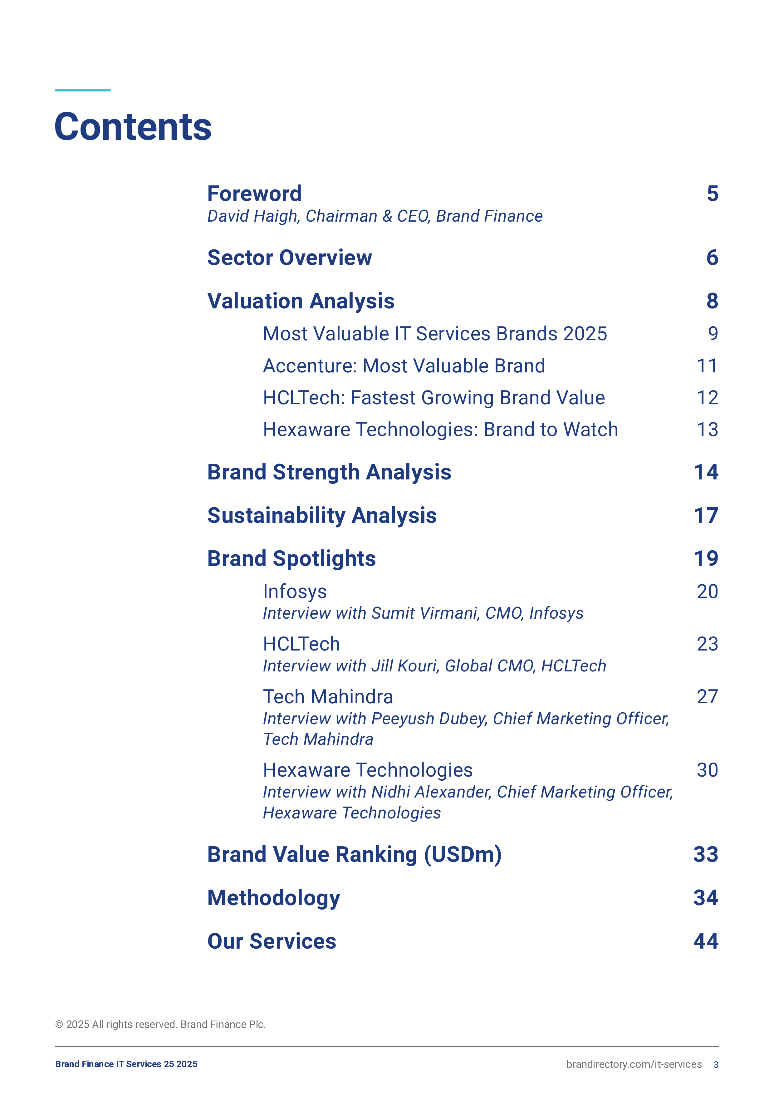 品牌金融BrandFinance2025年全球IT服务品牌价值25强报告英文版46页